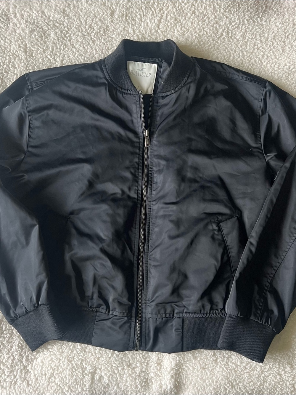 Hollister Women’s Black Bomber Jacket-S